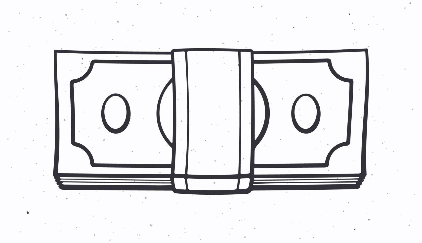 main tiré griffonnage illustration de le paquet de papier argent vecteur
