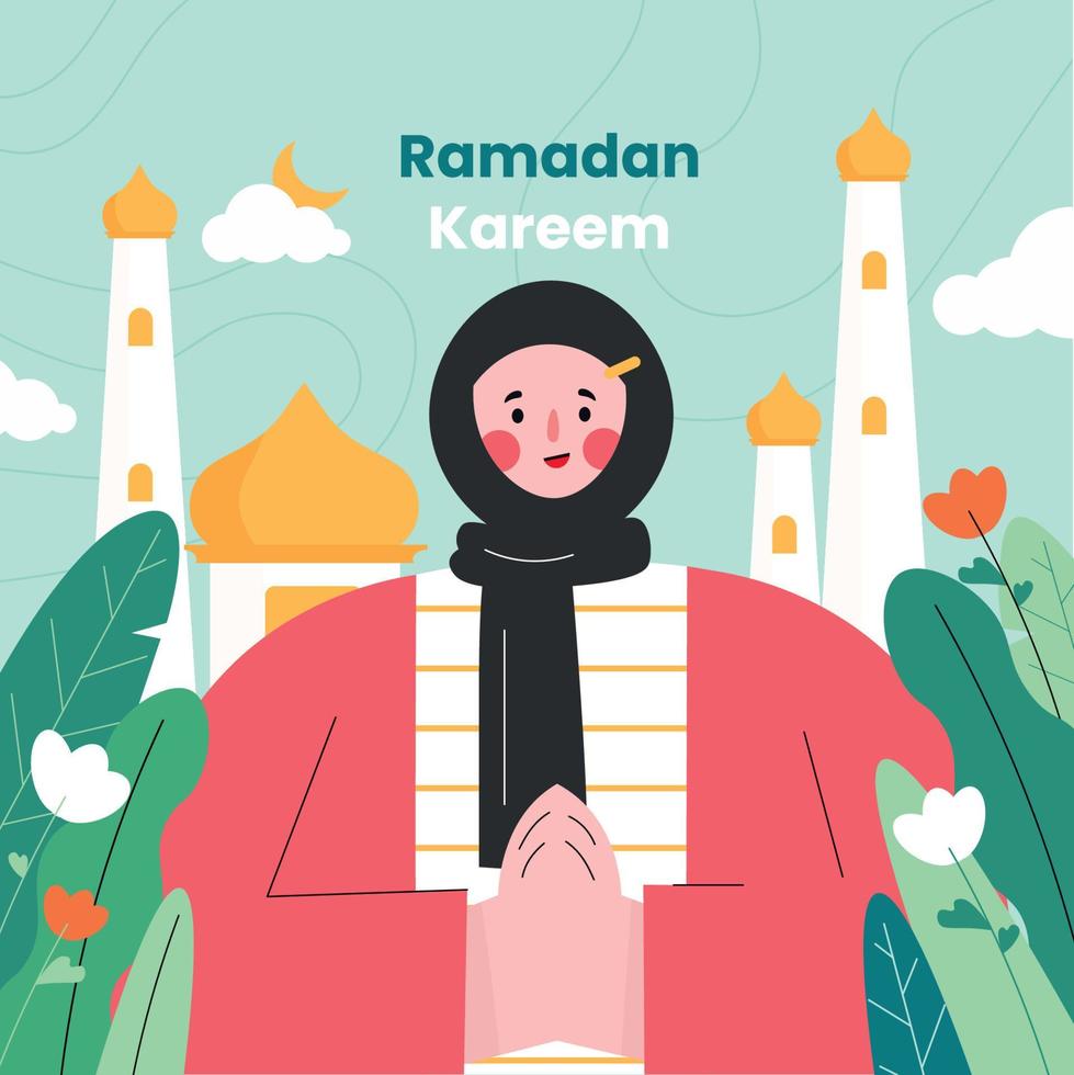 mignonne Ramadan kareem illustration vecteur