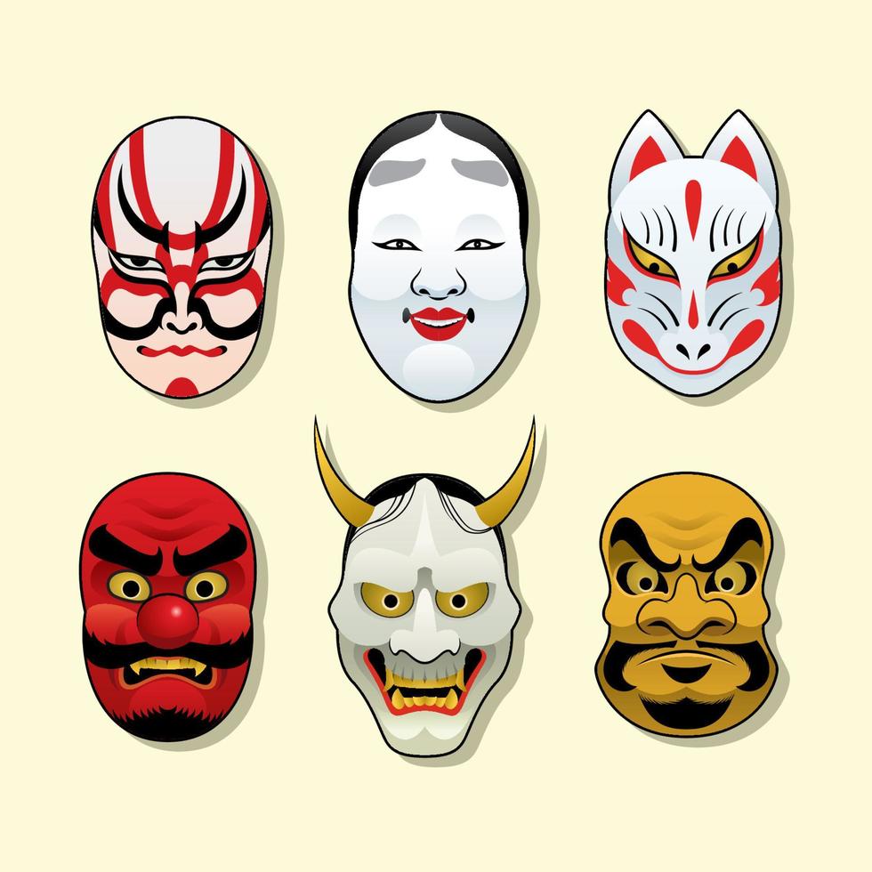 Japon traditionnel masque vecteur