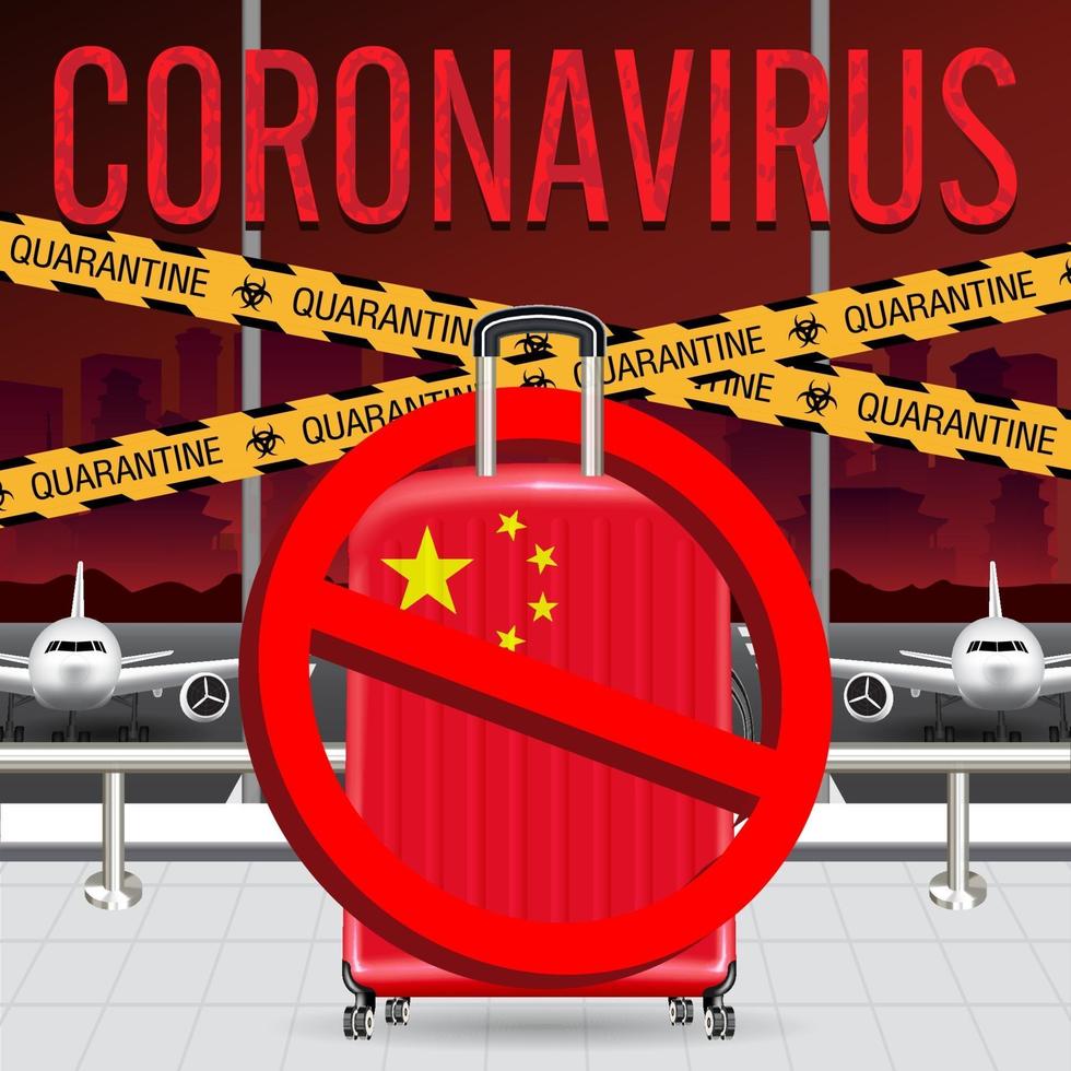 la Chine est fermée pour contenir la quarantaine des coronavirus et restreindre les voyages en Chine vecteur