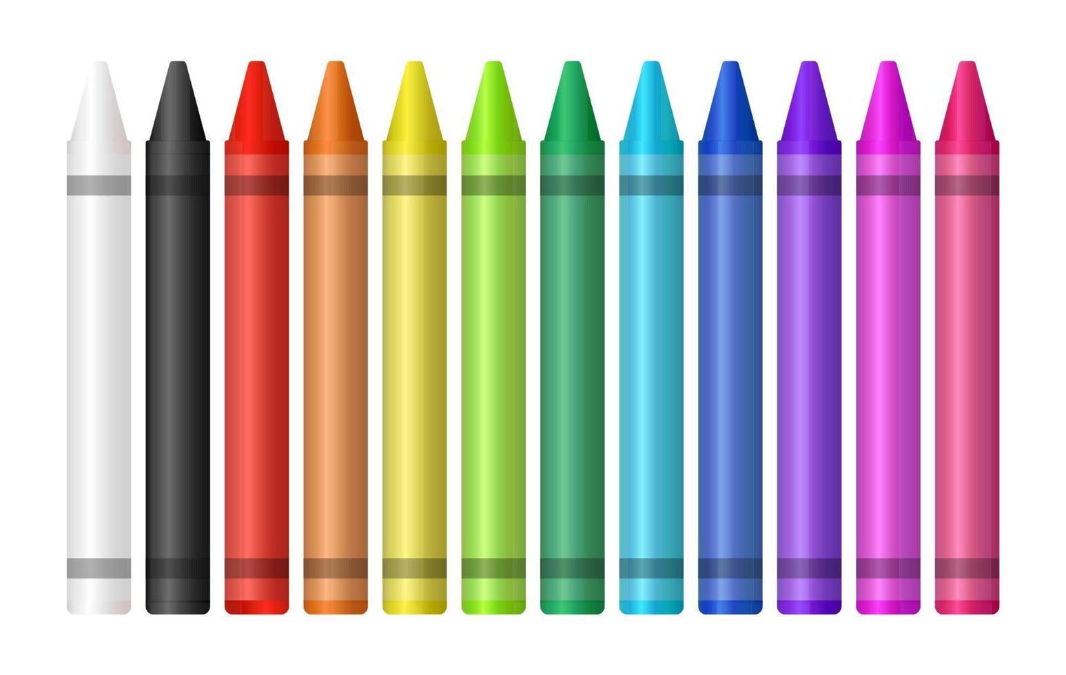 ensemble d & # 39; un crayon de couleur sur fond blanc vecteur