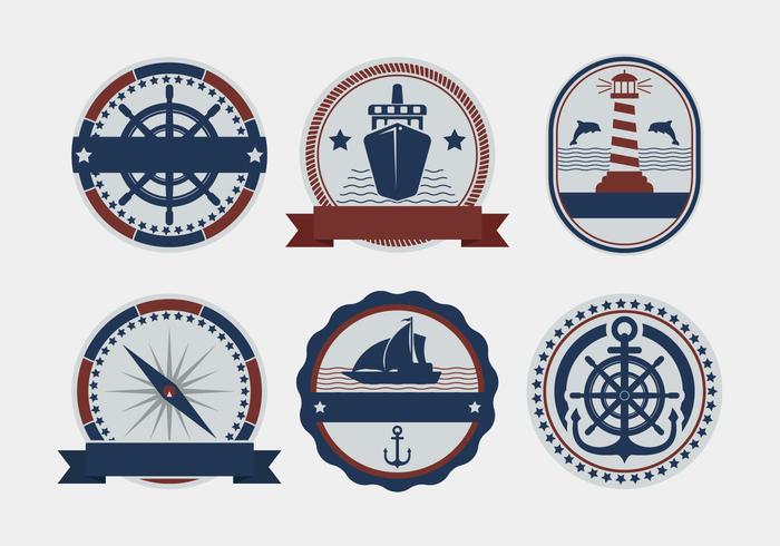 Badges de vecteur nautiques