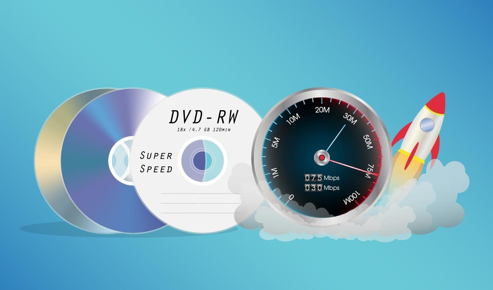 disque dvd avec compteur de vitesse vecteur