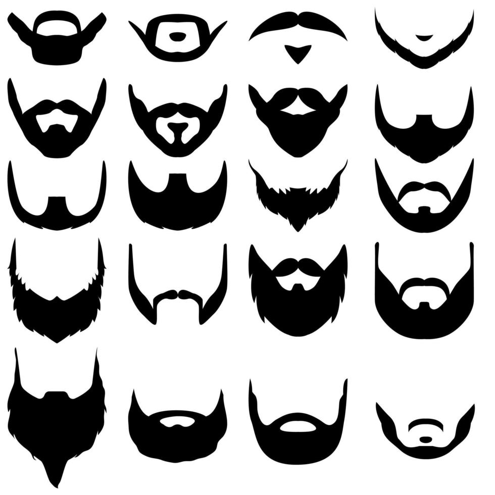 barbe icône vecteur ensemble. salon de coiffure illustration signe collection. coiffeur symbole.