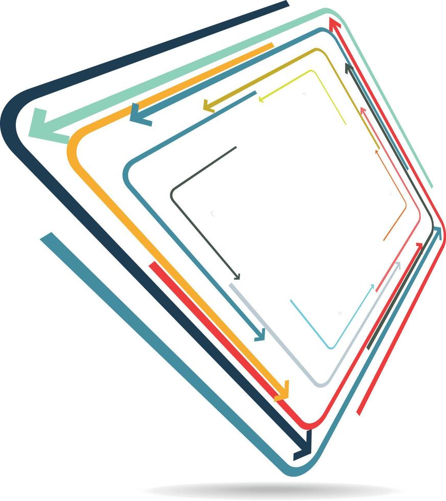 vecteur image de une rectangulaire forme avec coloré flèches