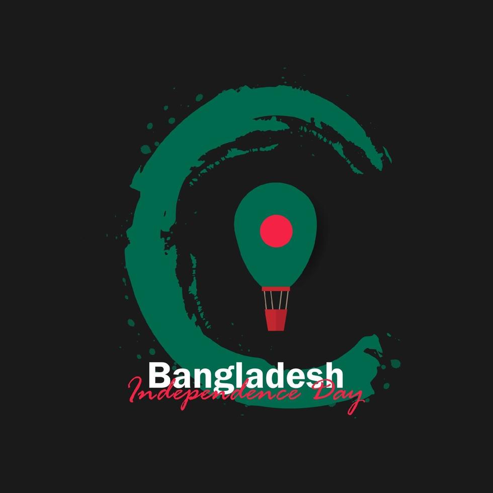 vecteur de la fête de l'indépendance avec des drapeaux du Bangladesh.