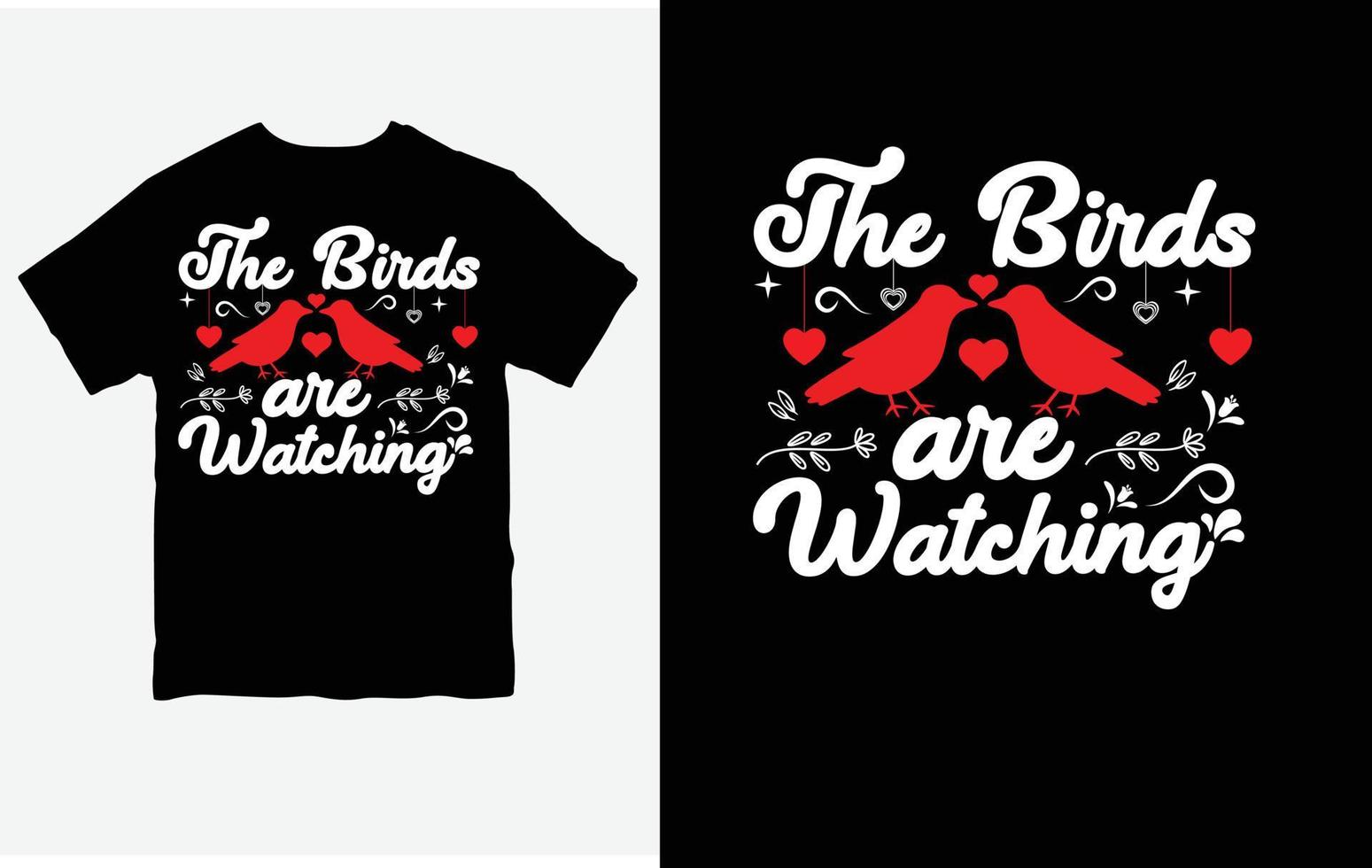 le des oiseaux sont en train de regarder T-shirt modèle gratuit vecteur