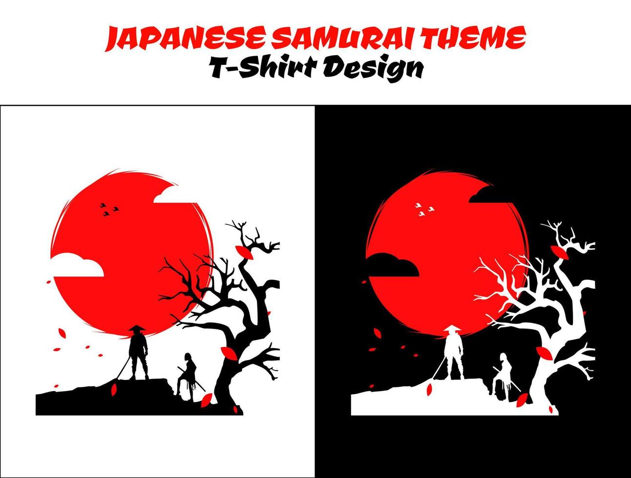 couple samouraï. Urbain samouraï. Japonais thème conception. silhouette Japon samouraï vecteur pour conception t chemise concept. Japonais T-shirt conception. samouraï vecteur illustration.