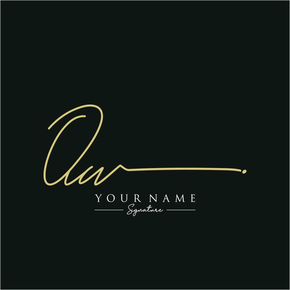 lettre ow signature logo template vecteur