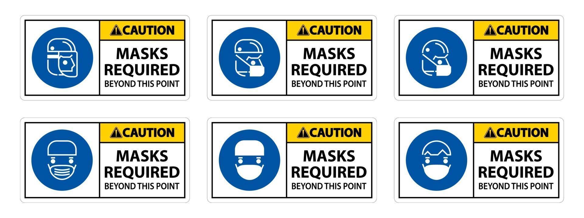 masques de symboles d'avertissement requis au-delà de ce signe de point vecteur