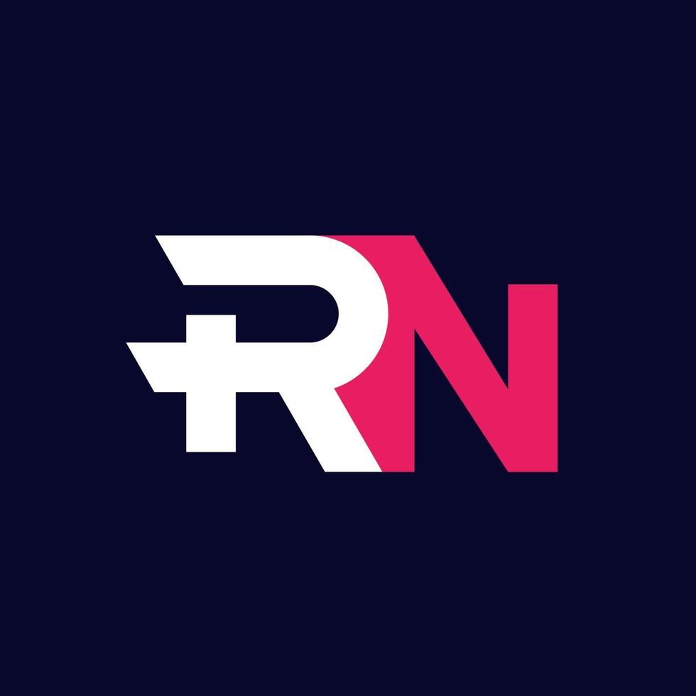 lettres rn pour la conception de logo vecteur