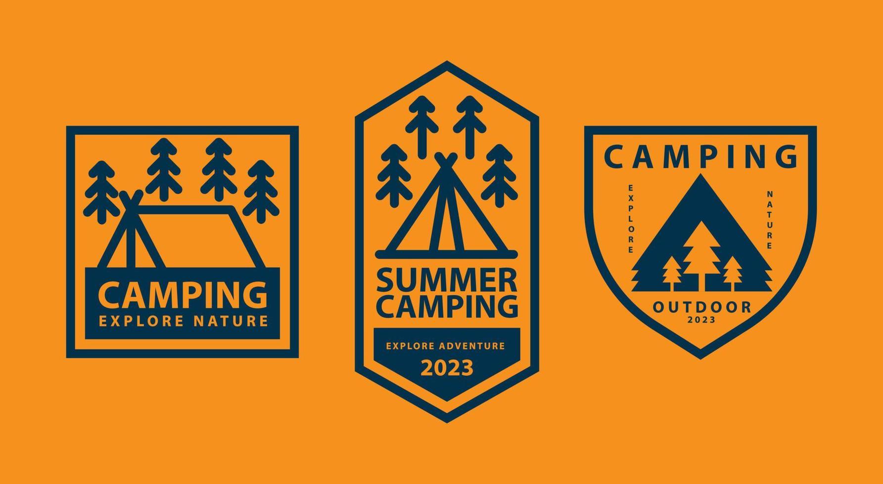 camping badge conception vecteur