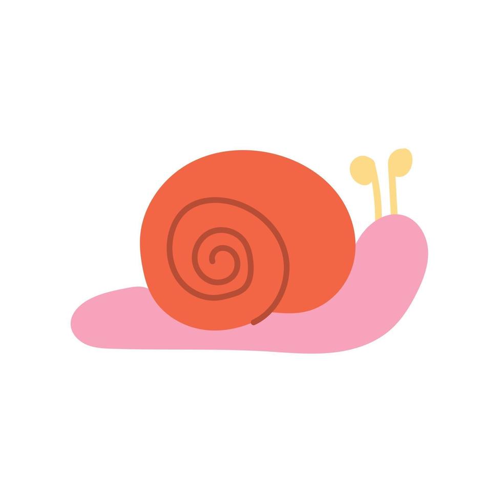 escargot mignon sur fond blanc. illustration vectorielle dans un style plat, icône vecteur