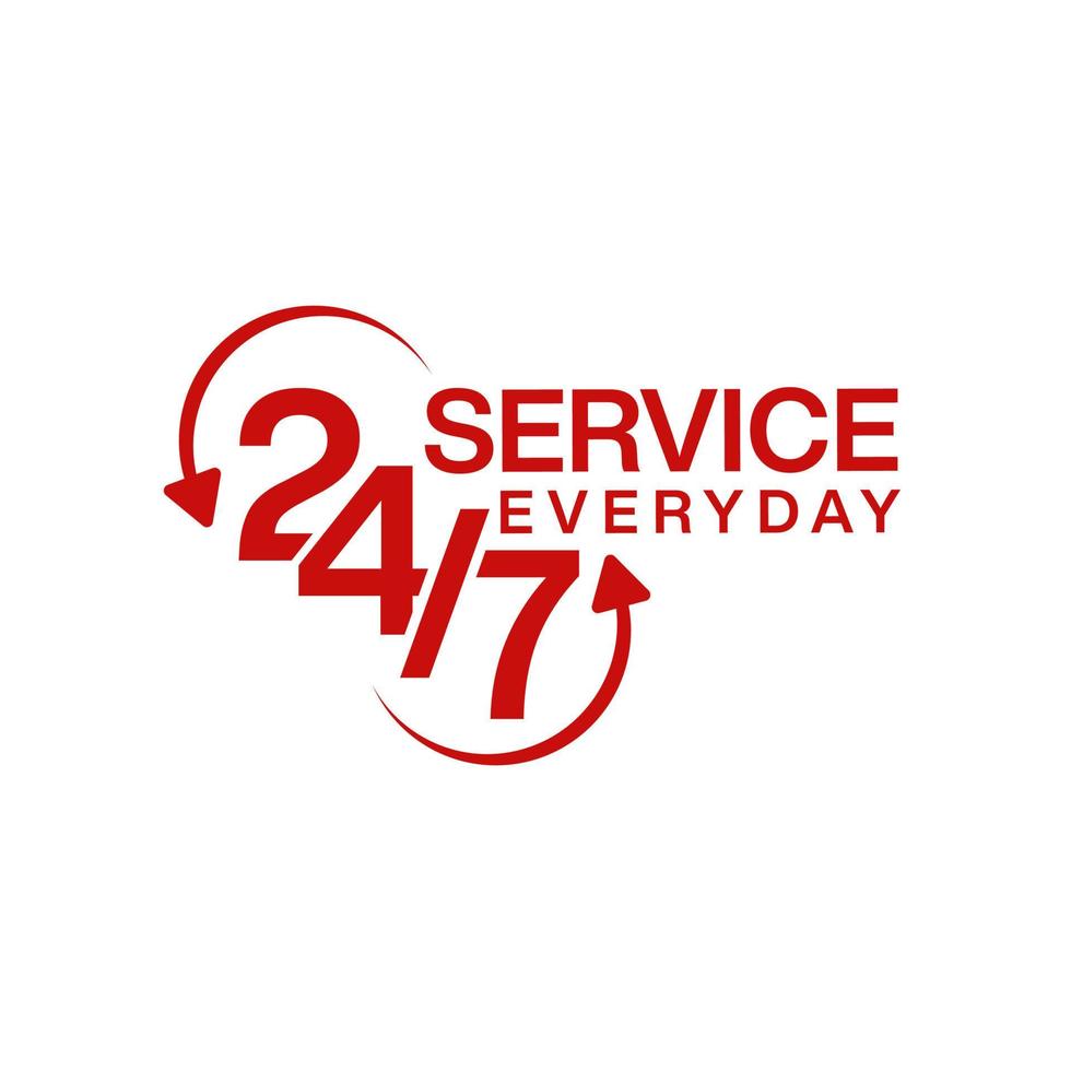 24x7 un service tous les jours vecteur conception