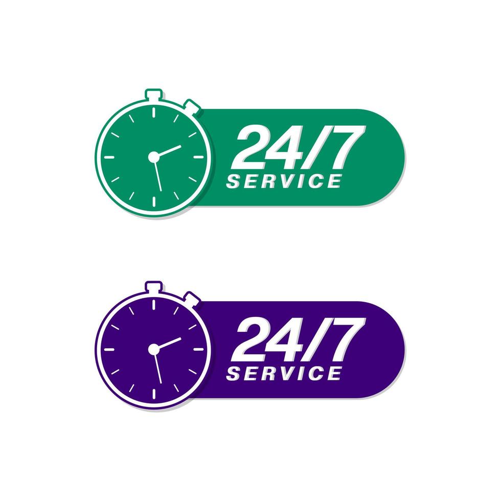 24x7 un service tous les jours vecteur conception