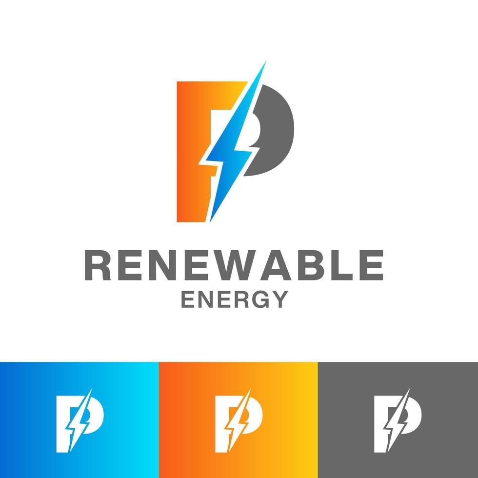 p lettre renouvelable énergie logo conception vecteur