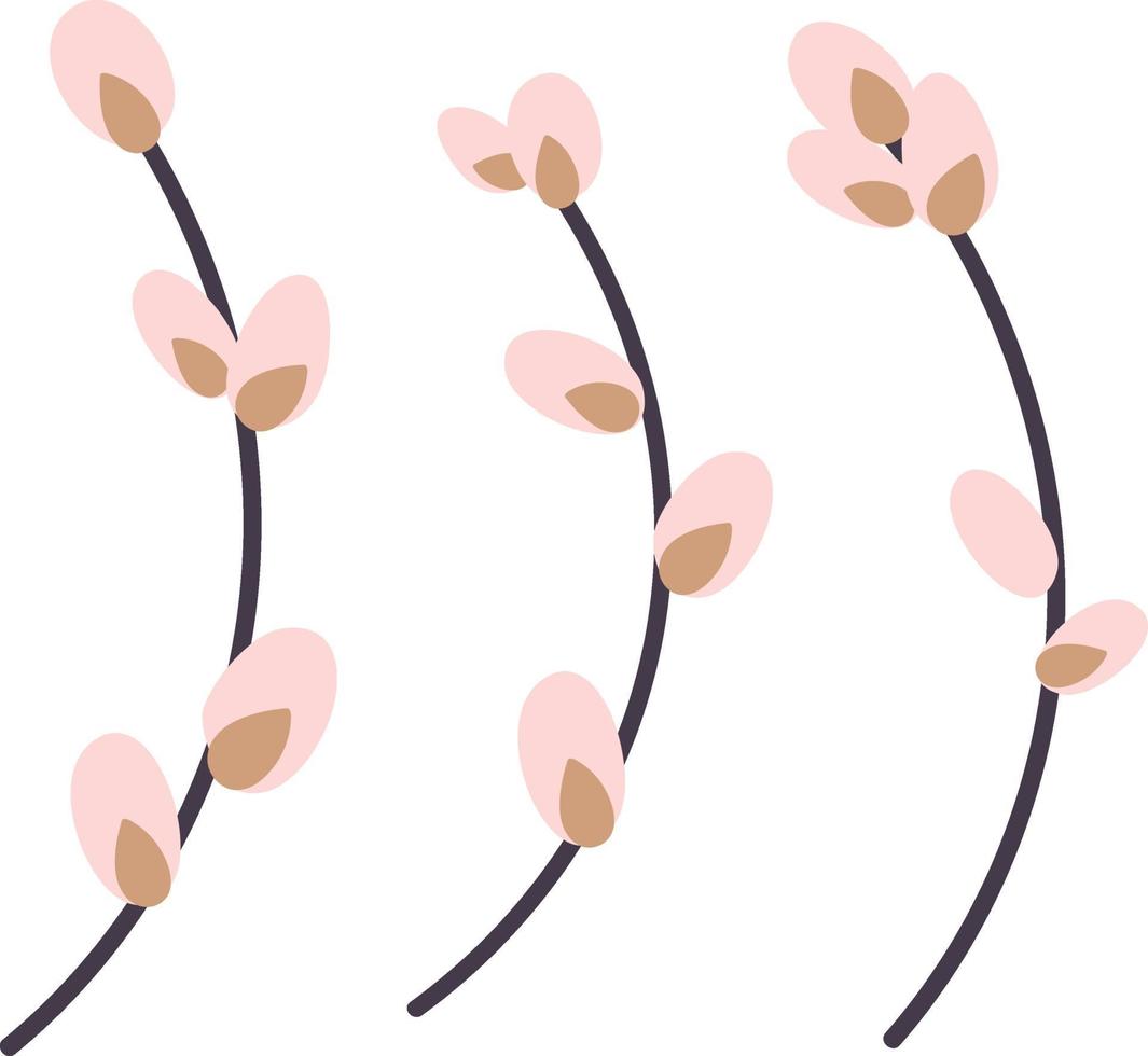 brindille de saule isolé sur fond blanc. illustration vectorielle de easter willow.flat. conception pour Pâques, emballage. vecteur