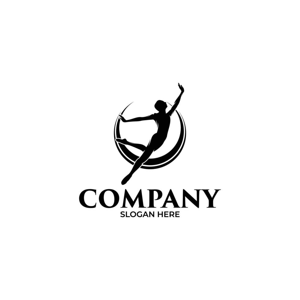 rythmique gymnastique logo conception vecteur