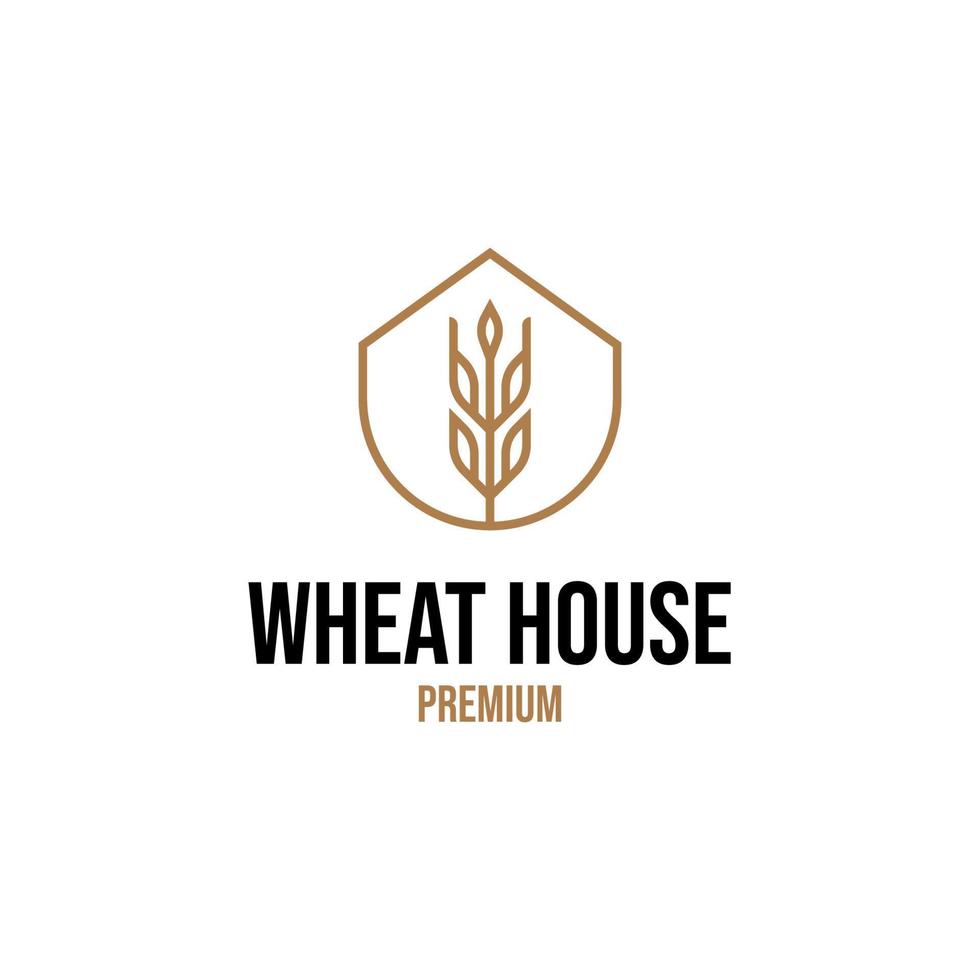vecteur blé maison logo conception concept illustration idée
