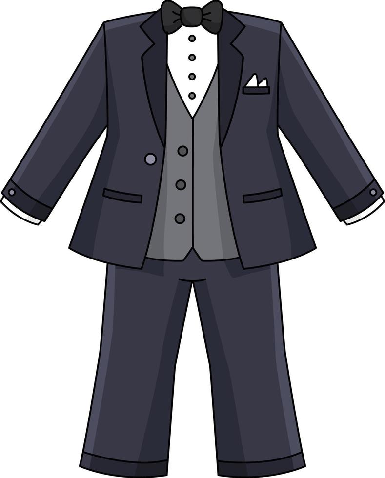 mariage jeune marié costume dessin animé coloré clipart vecteur