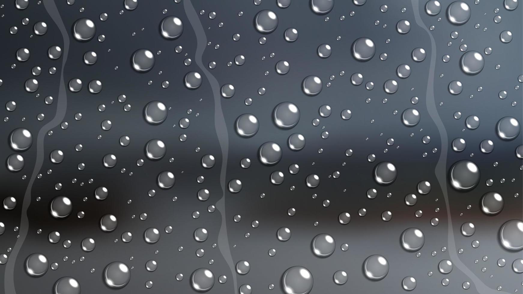 pluie laissez tomber sur pare-brise voiture fenêtre avec flou nature, vecteur illustration