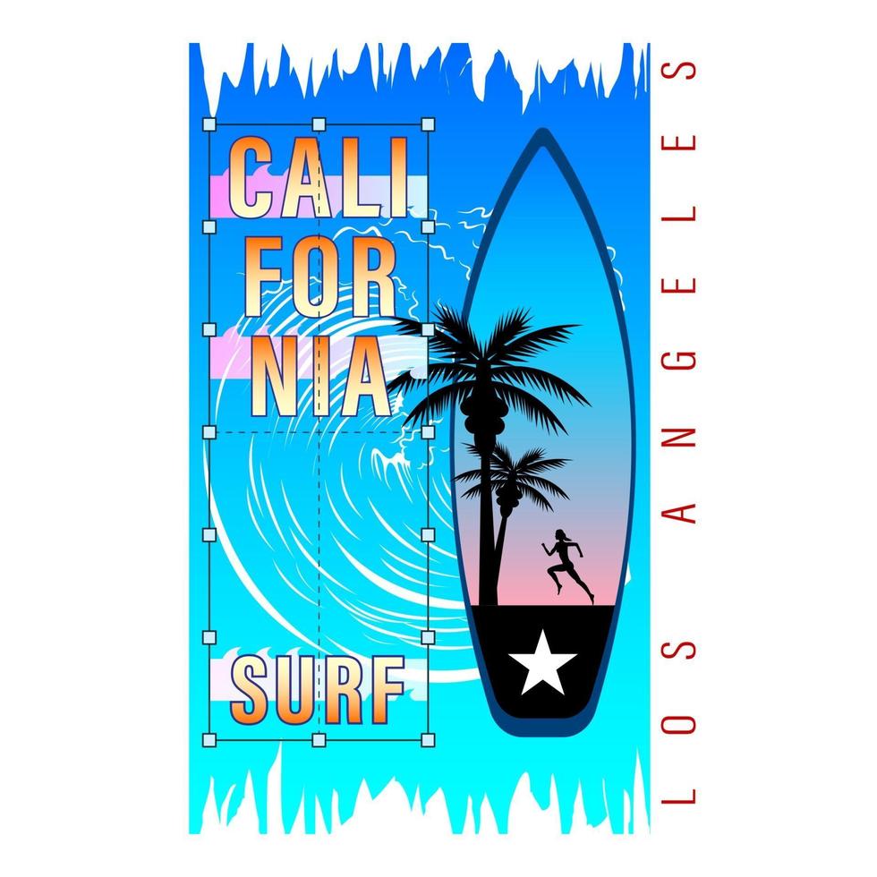 chemise california à imprimé surf vecteur