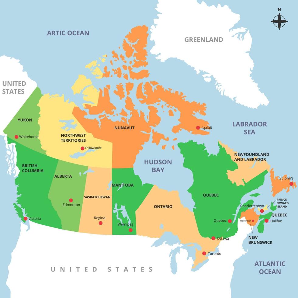 détaillé Canada carte vecteur