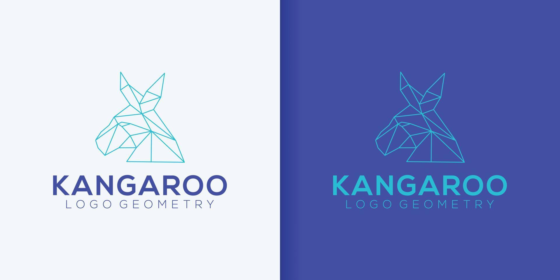 kangourou tête logo géométrie logo conception vecteur