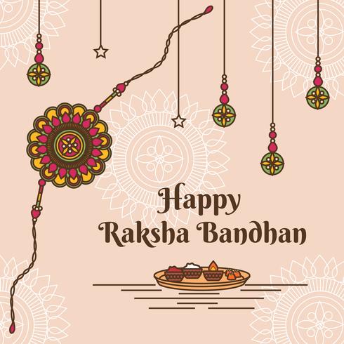 Vecteur de Raksha Bandhan heureux