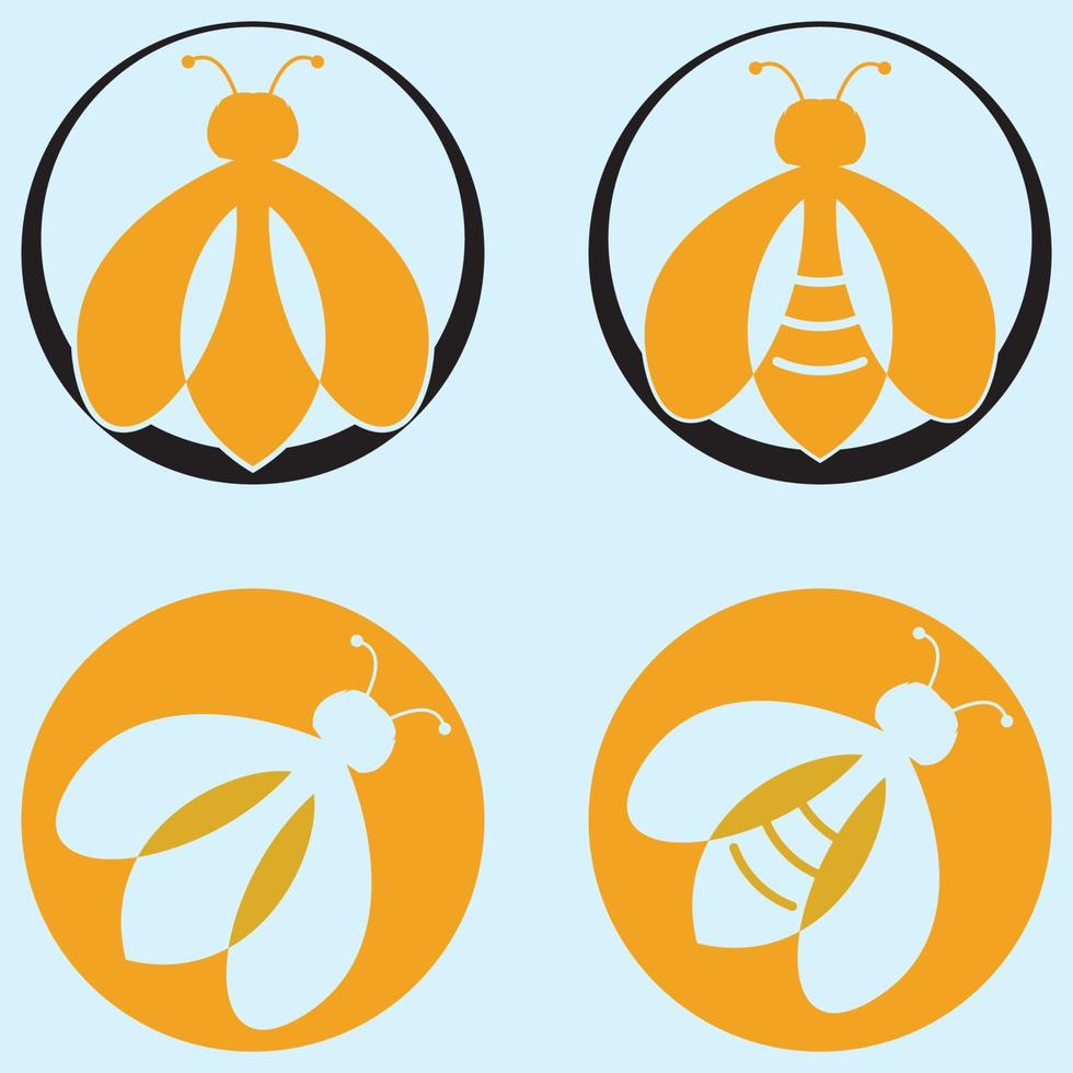 icône de conception d'illustrations de logo d'abeille vecteur