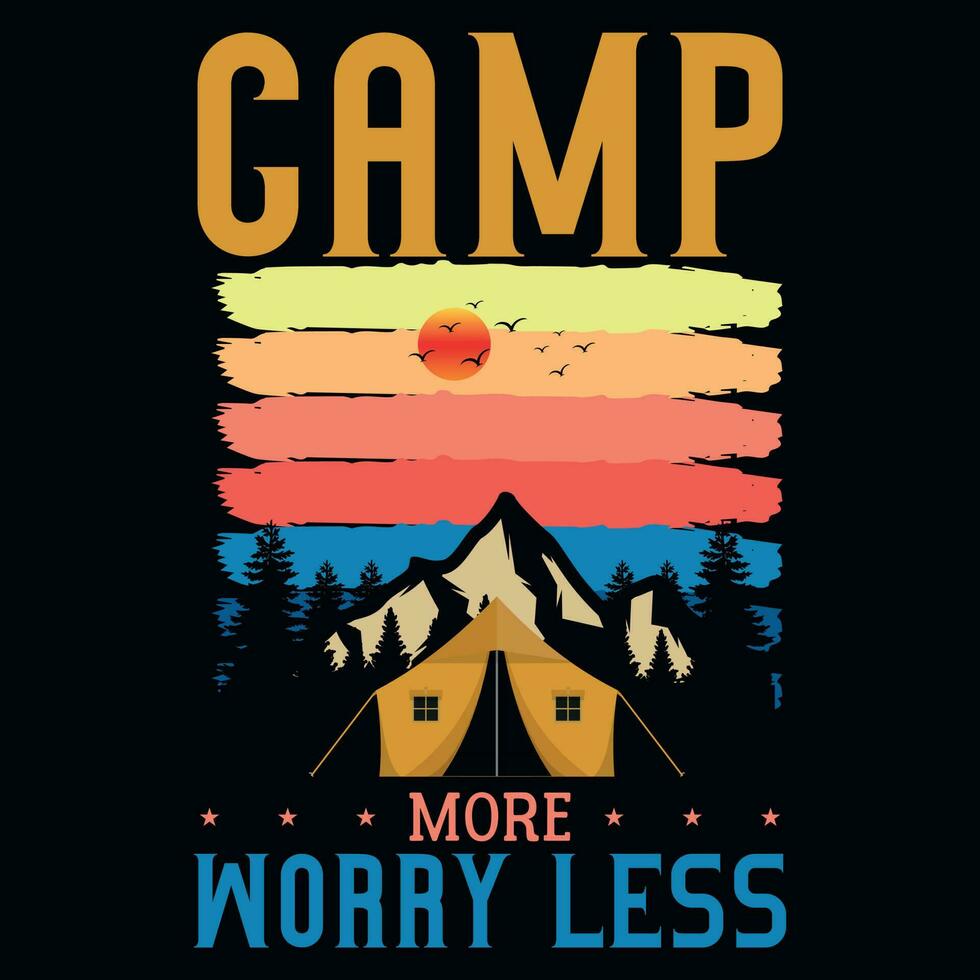 camping graphique T-shirt conception vecteur