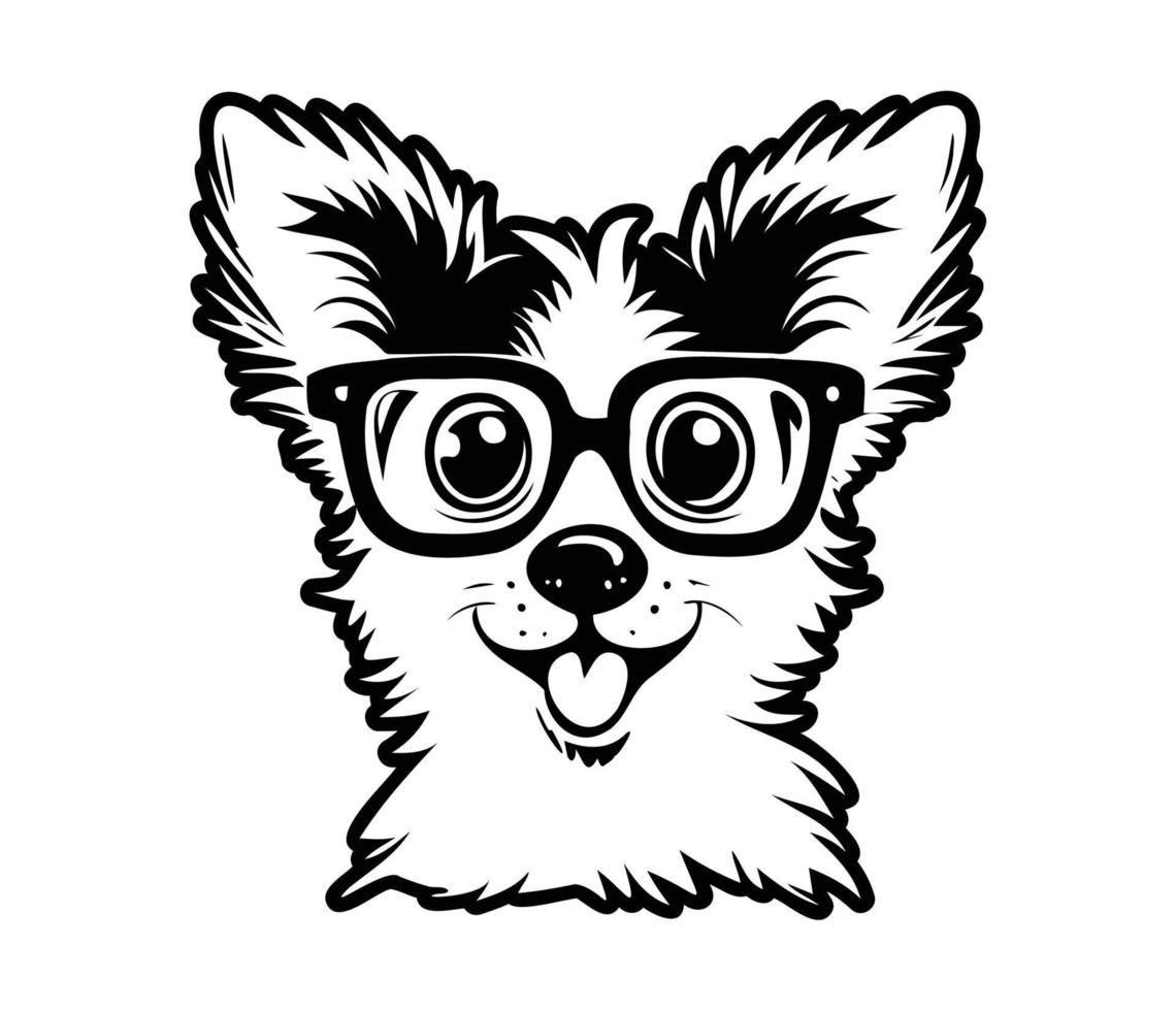 chien portant des lunettes vecteur