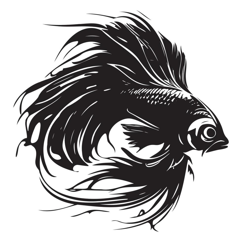 betta poisson vecteur illustration, combat poisson logo conception