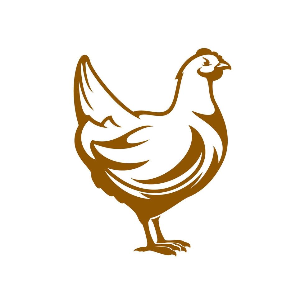 poule icône, poulet ferme et la volaille symbole vecteur