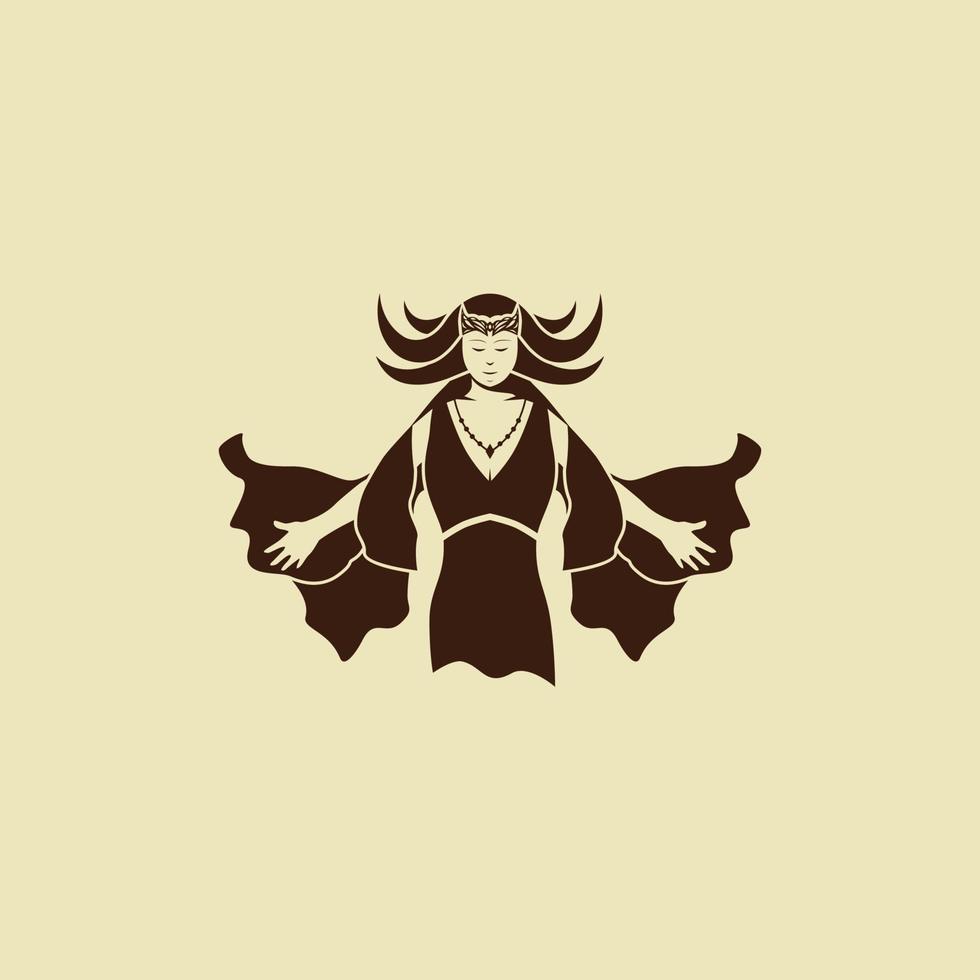 femelle ou Dame déesse logo conception vecteur