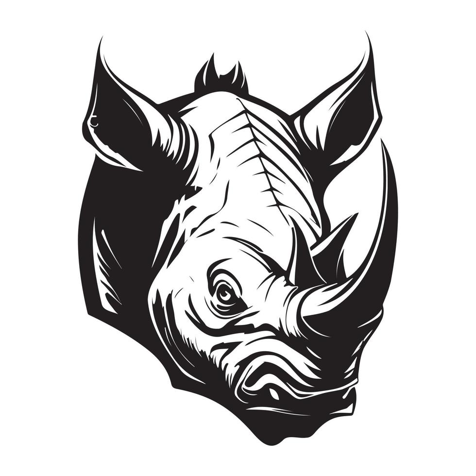 tête de rhinocéros vecteur illustration, rhinocéros logo
