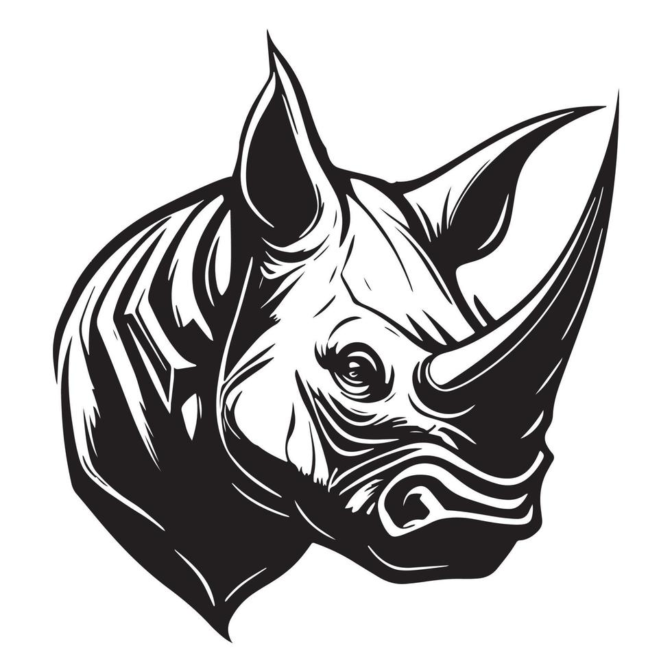 tête de rhinocéros vecteur illustration, rhinocéros logo