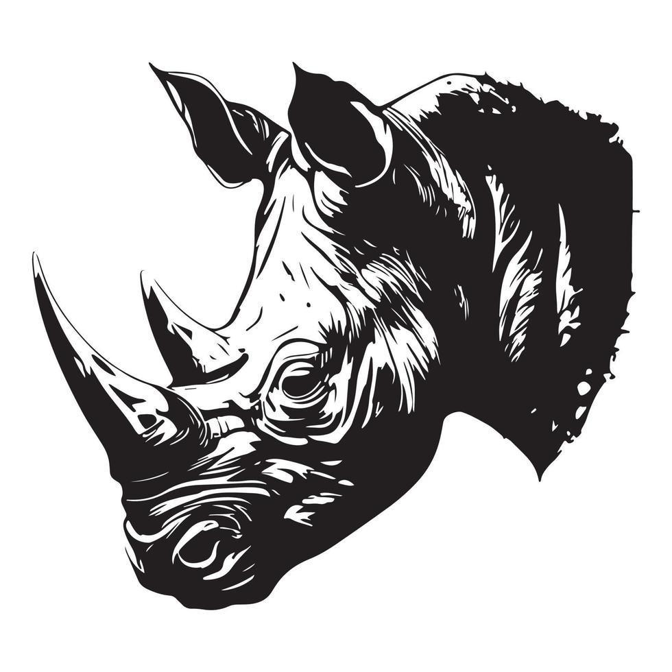 tête de rhinocéros vecteur illustration, rhinocéros logo