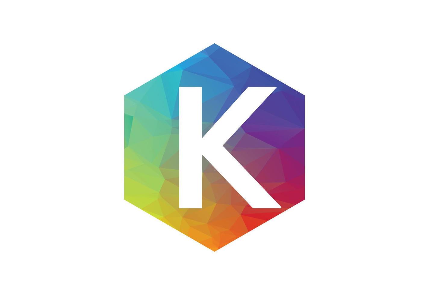 coloré faible poly et initiale k lettre logo conception, vecteur illustration