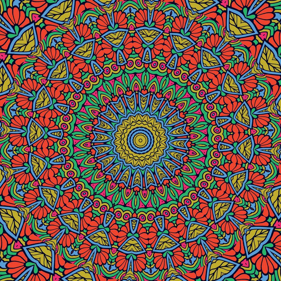 une coloré mandala avec une modèle de fleurs vecteur