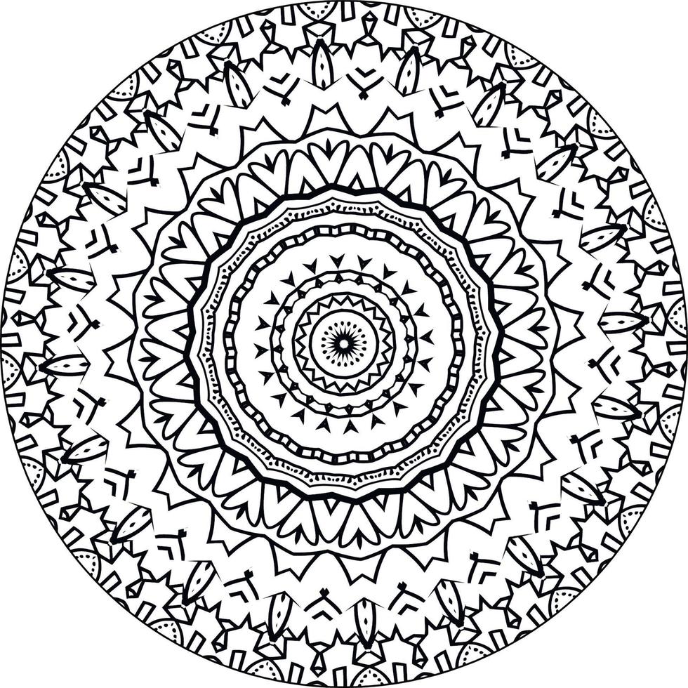 mandala de fleurs. éléments décoratifs d'époque. motif oriental, illustration vectorielle. motifs islamiques, arabes, indiens, marocains, espagnols, turcs, pakistanais, chinois, mystiques, ottomans. page de livre de coloriage vecteur