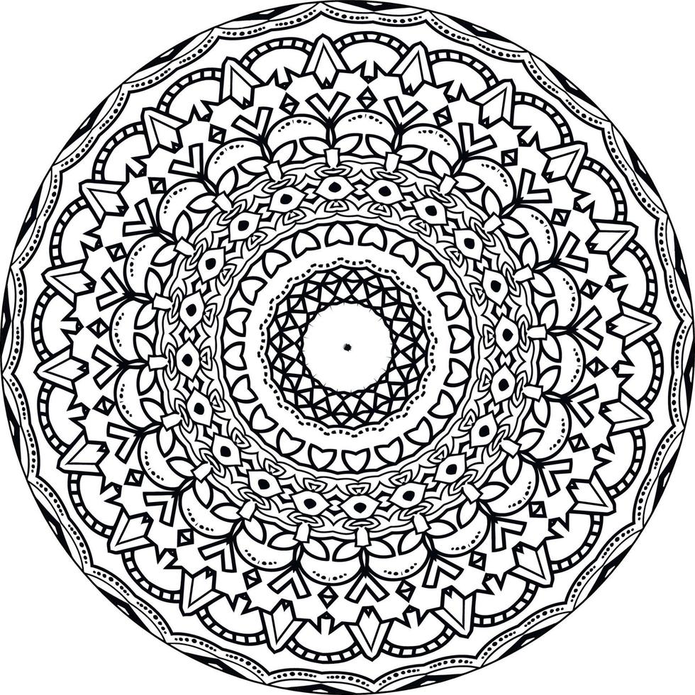 Facile circulaire modèle dans forme de mandala pour henné, Mehndi, tatouage, décoration. décoratif ornement dans ethnique Oriental style. coloration livre page. cercle vecteur clipart floral fleur Oriental modèle