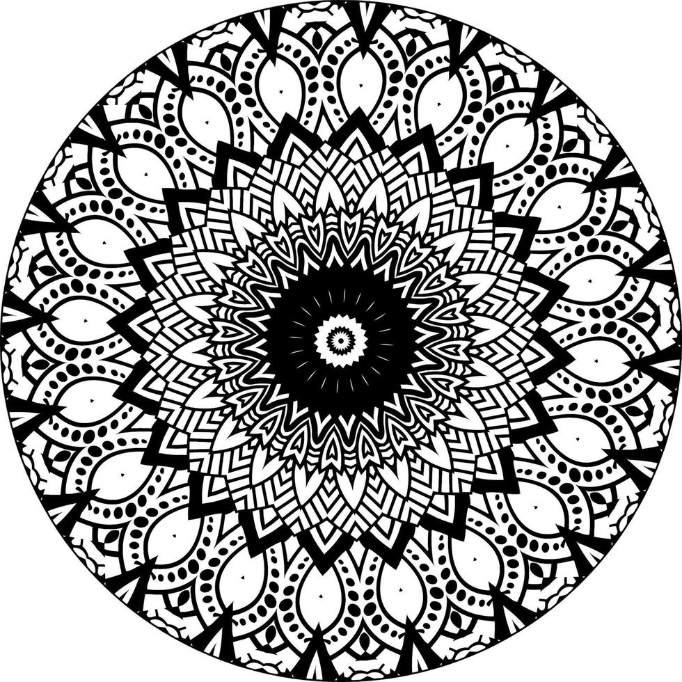 facile circulaire modèle dans forme de mandala pour henné, Mehndi, tatouage, décoration. décoratif ornement dans ethnique Oriental style. coloration livre page pour enfants. ancien décoratif éléments vecteur