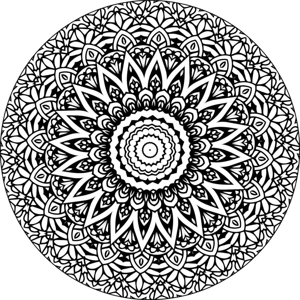 facile mandala, Facile mandalas fleurs coloration page sur blanc Contexte. vecteur