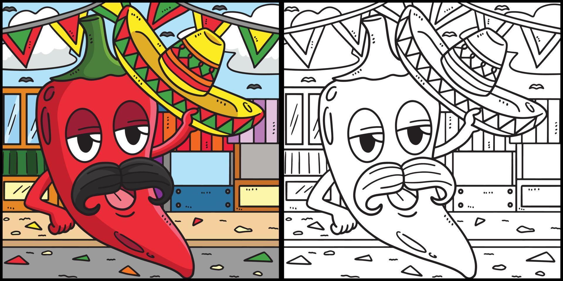 cinco de mayo jalapeno sombrero illustration vecteur