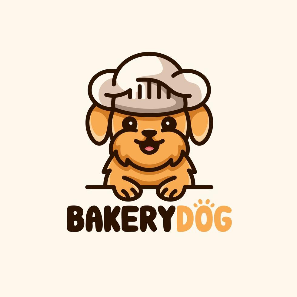 boulangerie chien mascotte logo vecteur