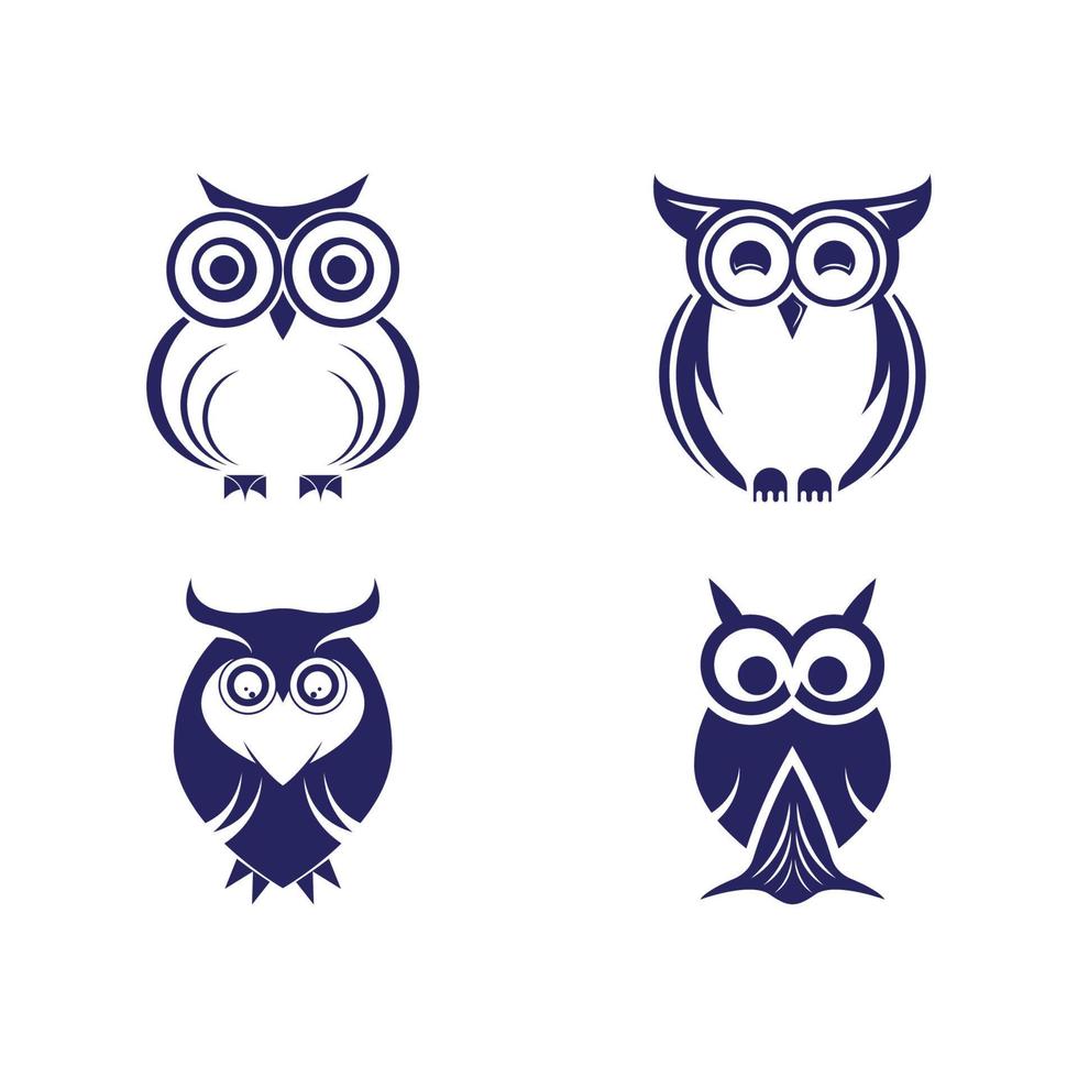chouette logo icône design animal et simple entreprise vecteur