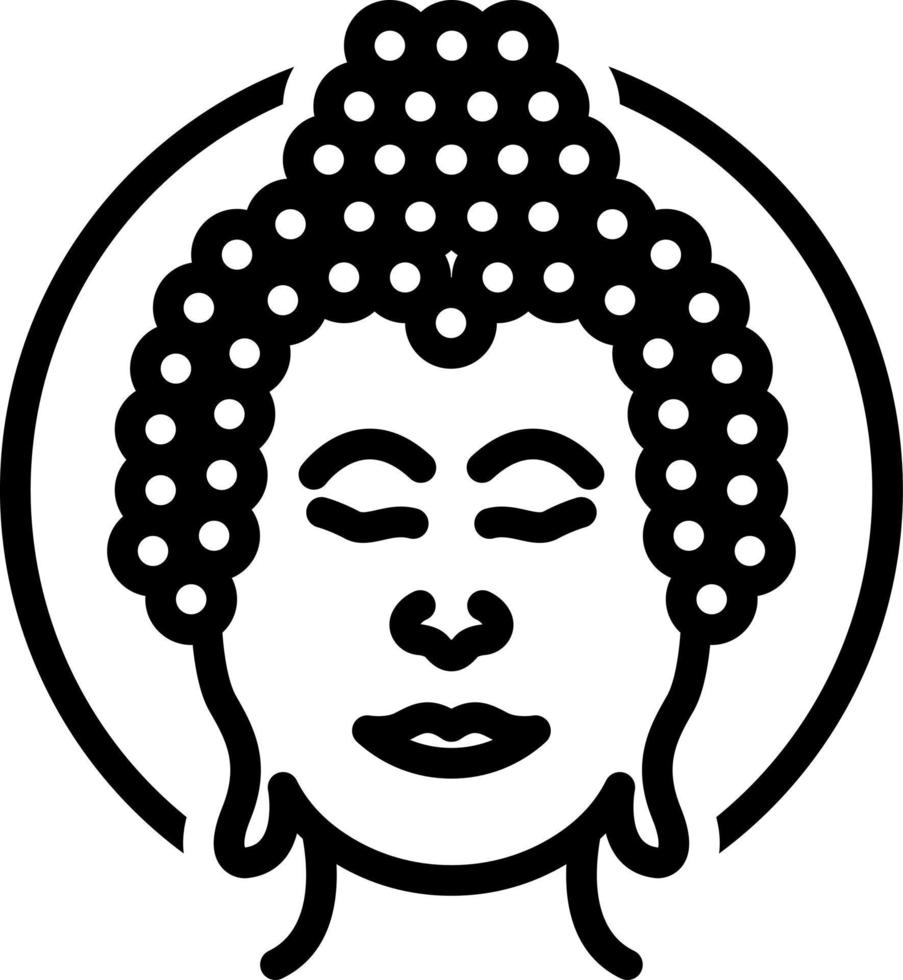 icône de ligne pour bouddha vecteur