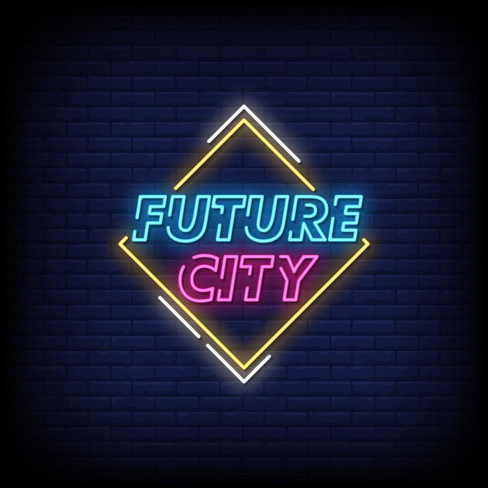 vecteur de texte de style futur néon ville