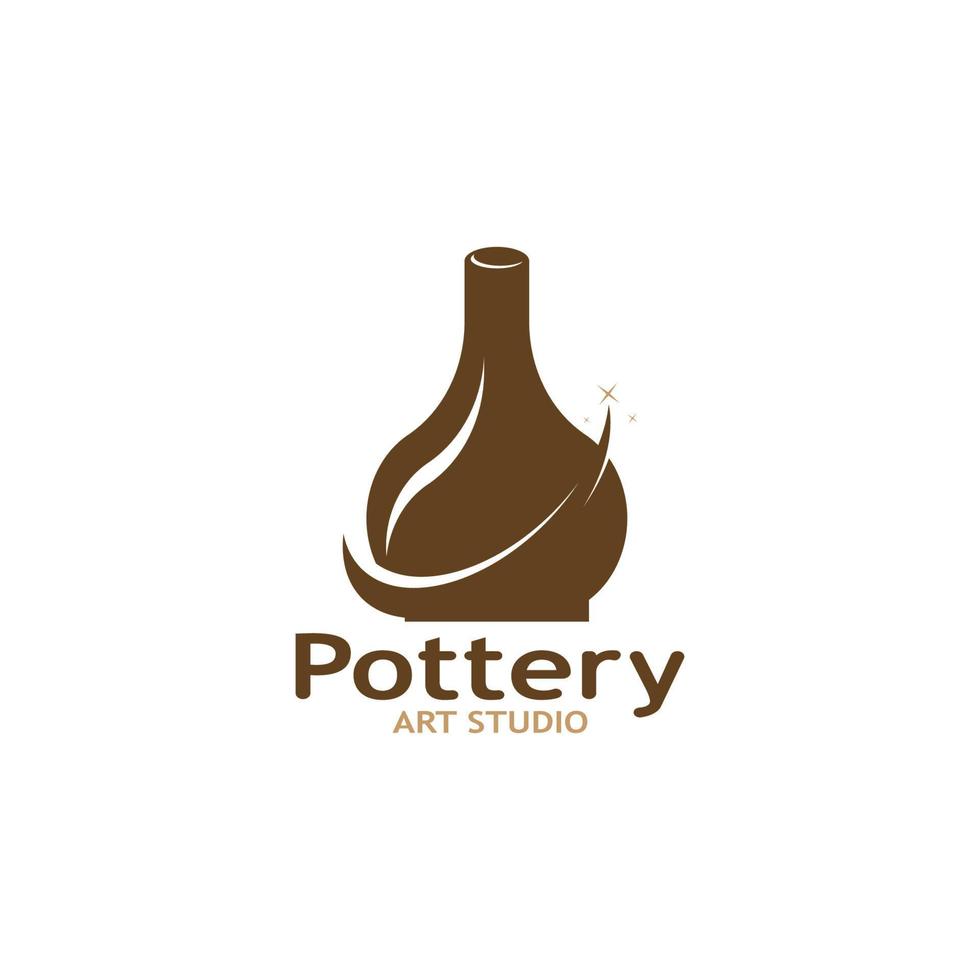 poterie art studio logo vecteur modèle illustration